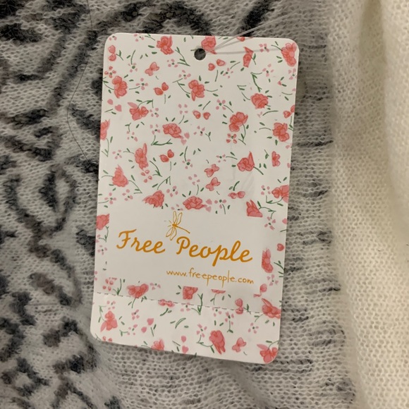 Free People Crop Wool Angora Alpaca Blend Sweater with Lace Trim NWT - Picture 8 of 8